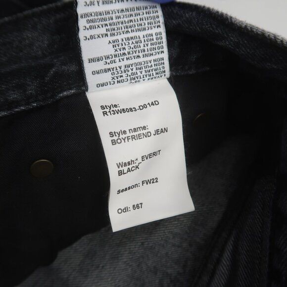 R13 Boyfriend Jeans in Everit Black Size 27 - Picture 9 of 14
